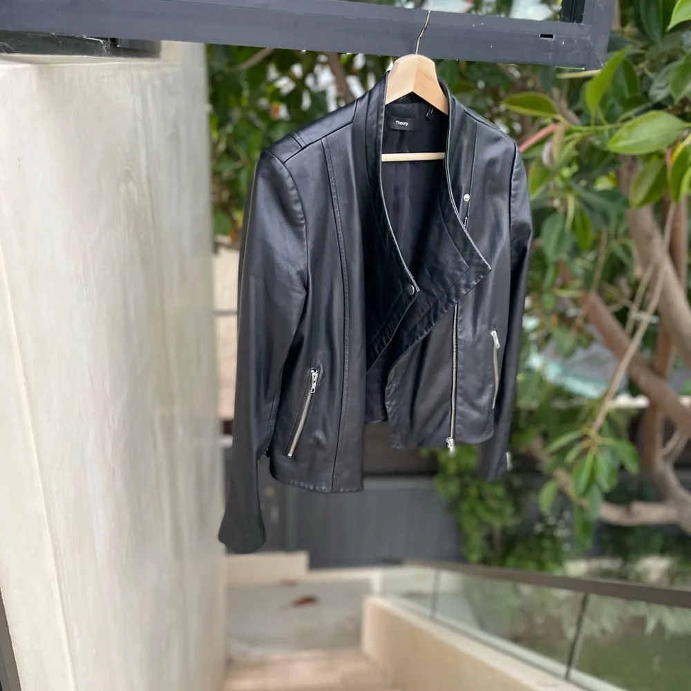 theory leather moto jacket - Picture 9 of 16